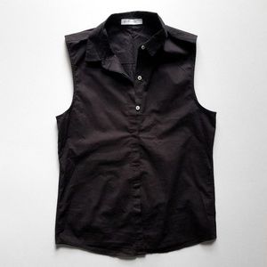 Everlane Poplin Black Sleeveless Top